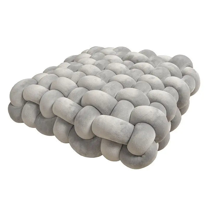Coussin de Sol Tressé Douillet gris..