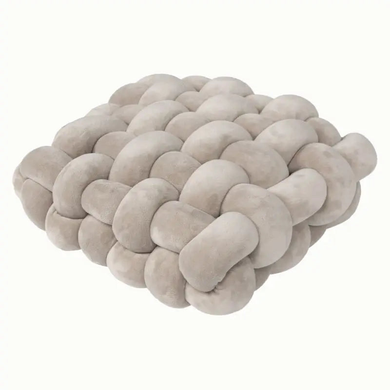 Coussin de Sol Tressé Douillet gris.