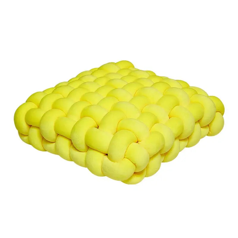 Coussin de Sol Tressé Douillet jaune