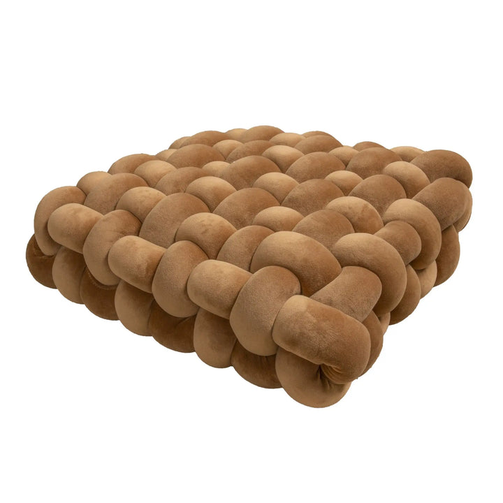 Coussin de Sol Tressé Douillet marron