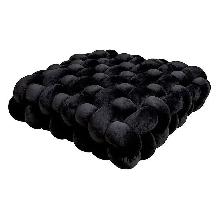 Coussin de Sol Tressé Douillet noir