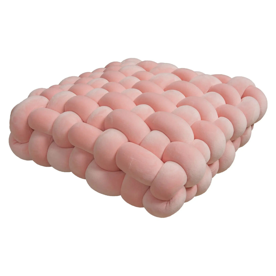 Coussin de Sol Tressé Douillet rose