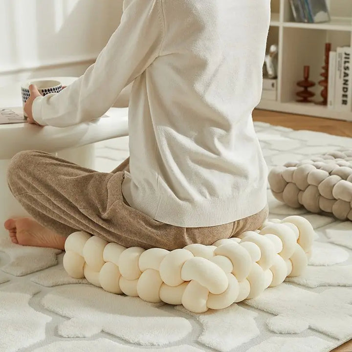 Coussin de Sol Tressé Douillet stylé