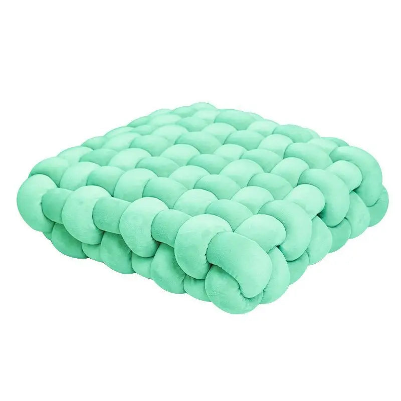 Coussin de Sol Tressé Douillet vert.