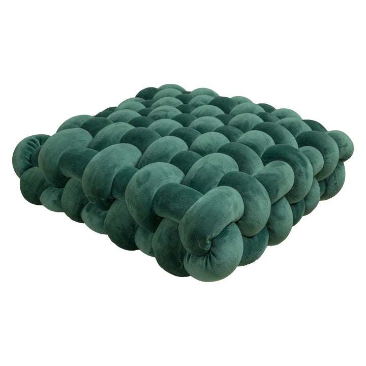 Coussin de Sol Tressé Douillet vert