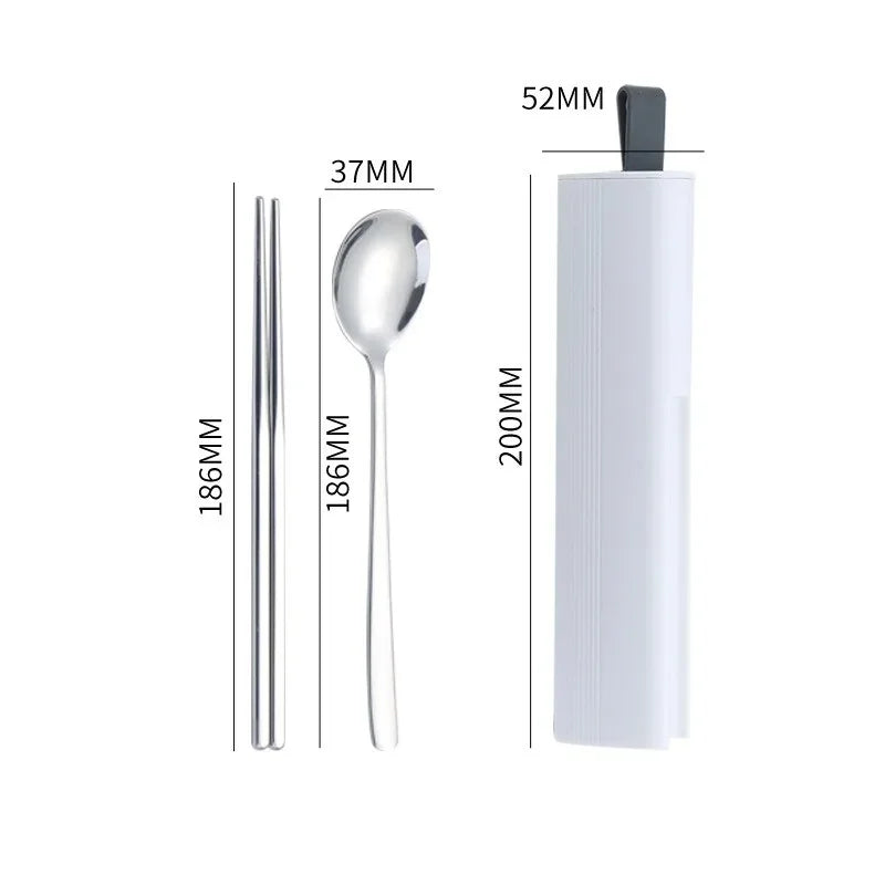 Couvert Japonais Portable 2 Pièces Blanc