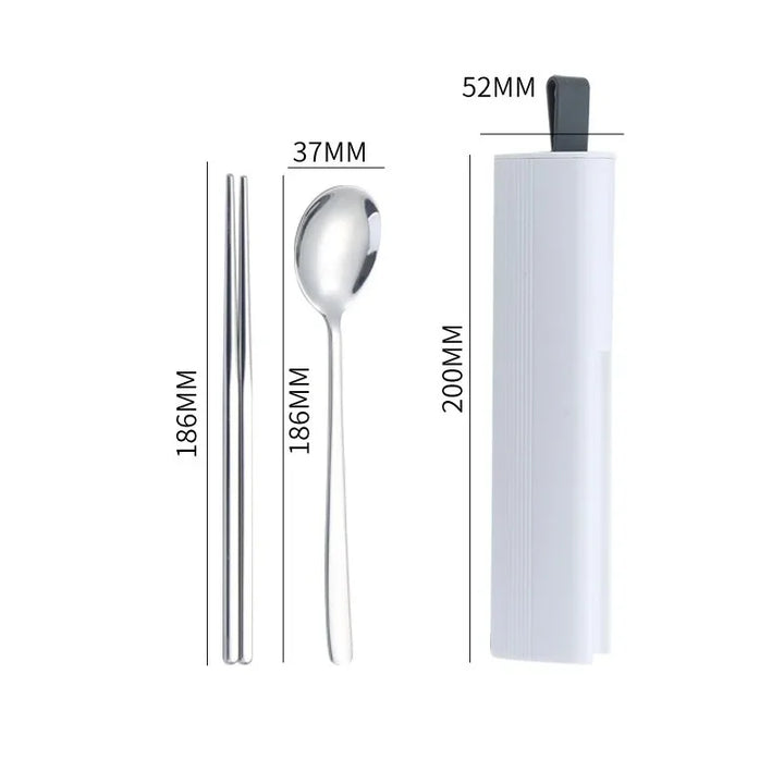 Couvert Japonais Portable 2 Pièces Blanc