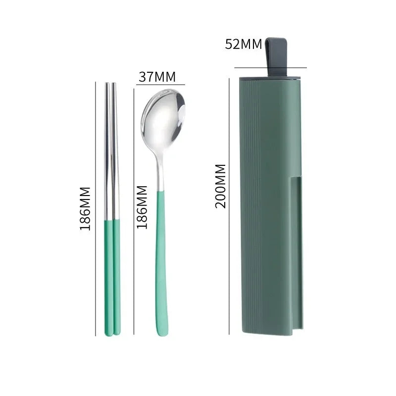 Couvert Japonais Portable 2 Pièces Vert