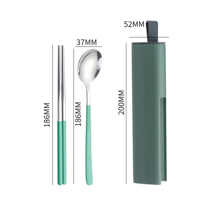 Couvert Japonais Portable 2 Pièces Vert