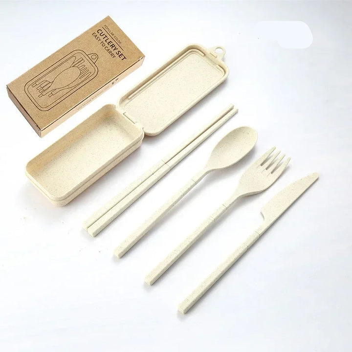Couvert Japonais de Voyage à étui beige