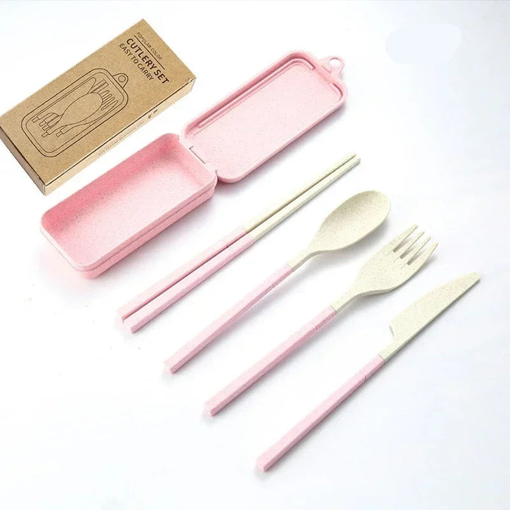 Couvert Japonais de Voyage à étui rose
