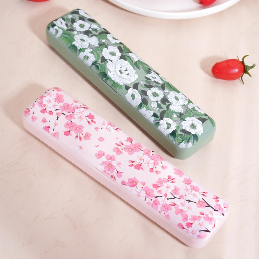 Couvert Japonais à étui Fleuri stylé