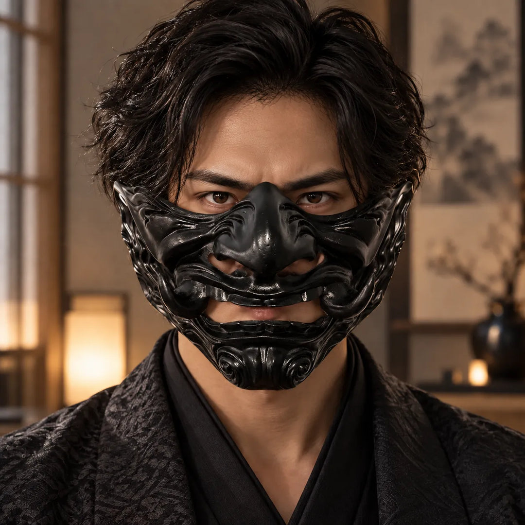 Demi-masque Noir Unique