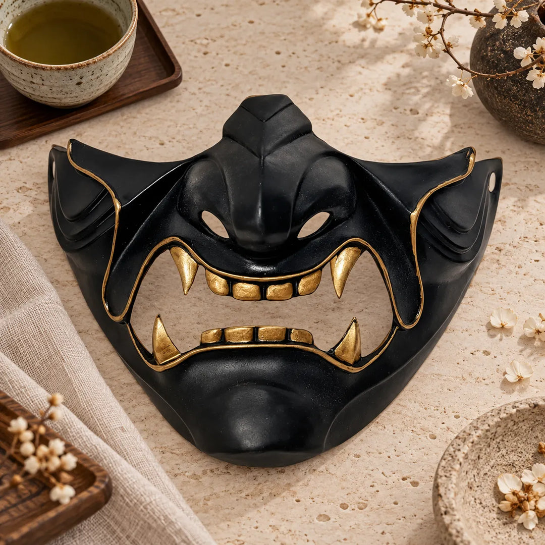 Demi-masque Noir et Doré