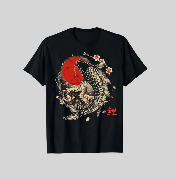 T-shirt japonais carpe koi stylé