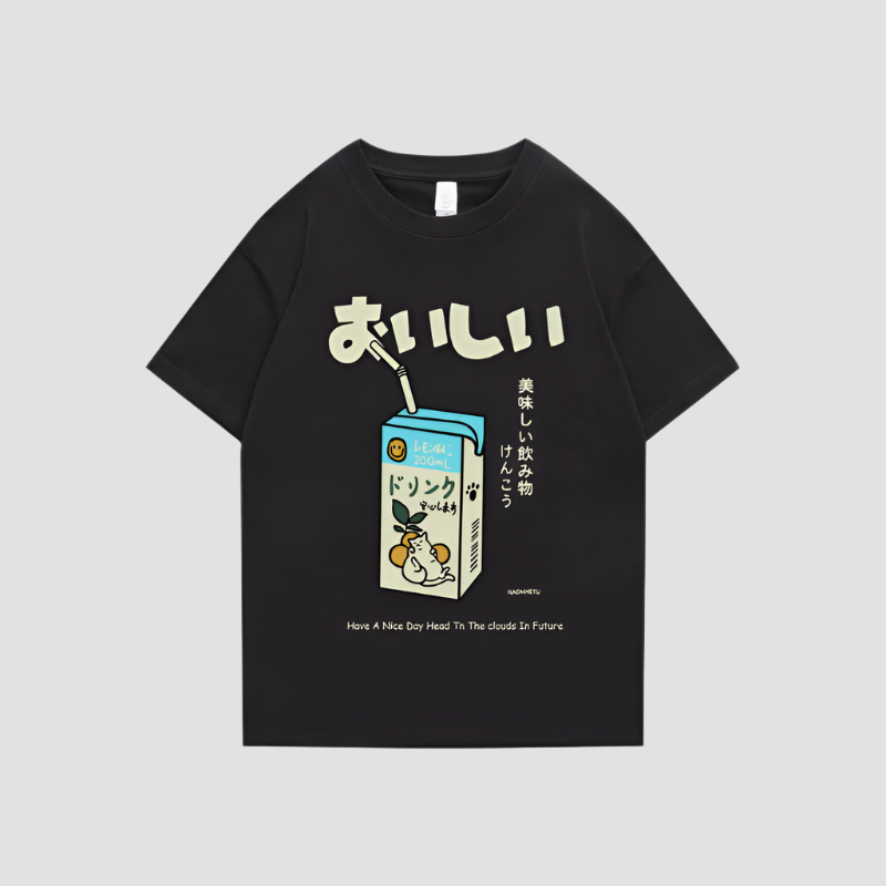 T-shirt Japonais Milk Noir