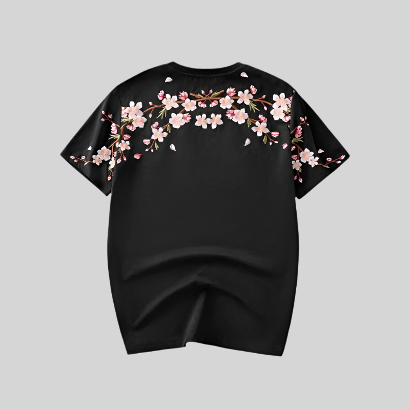 T-Shirt mit japanischer Stickerei