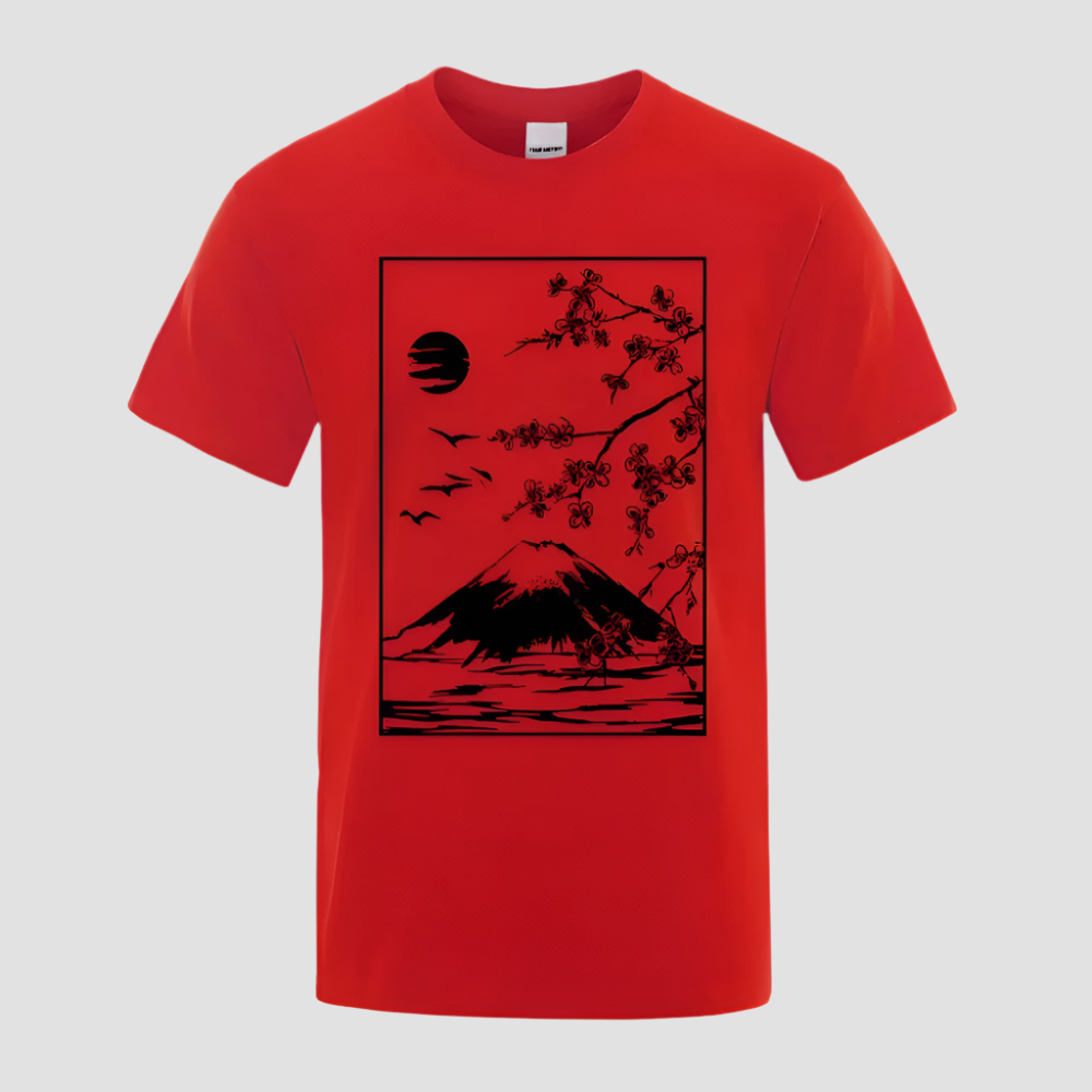 T-shirt Japonais Epuré Rouge