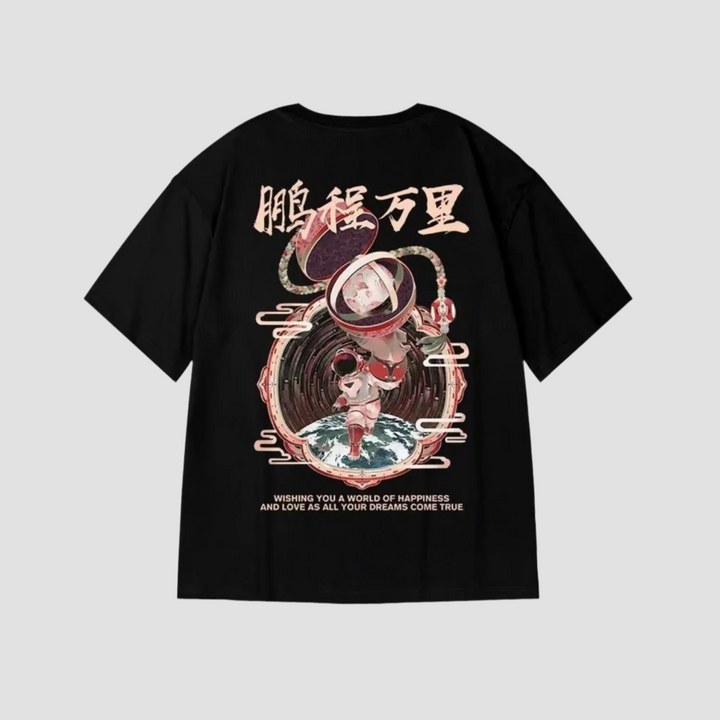 Übergroßes japanisches Herren-T-Shirt