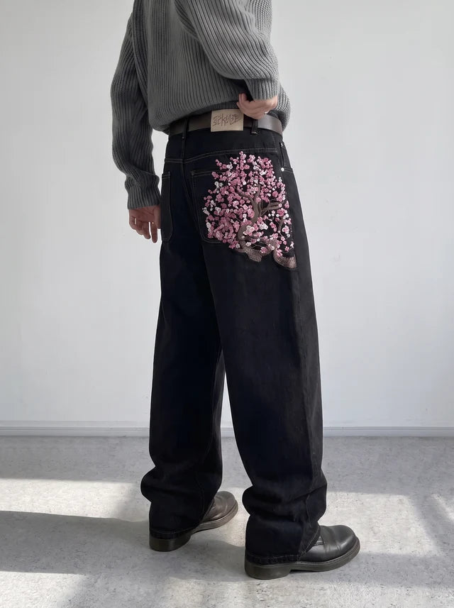 Baggy Japonais Brodé Sakura