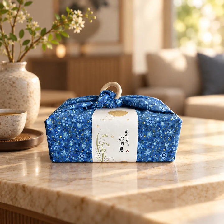 Furoshiki Japonais de Cadeau Bleu Beau