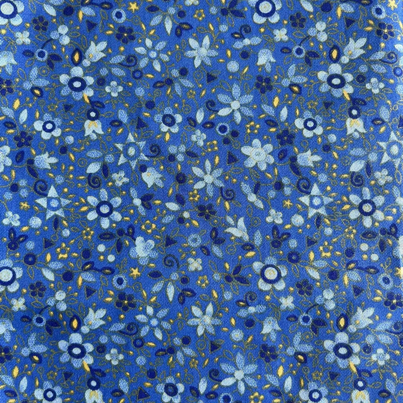 Furoshiki Japonais de Cadeau Bleu à Fleurs