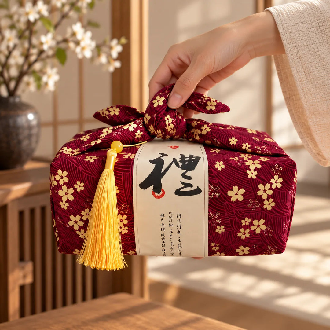 Furoshiki Japonais de Qualité Grenat