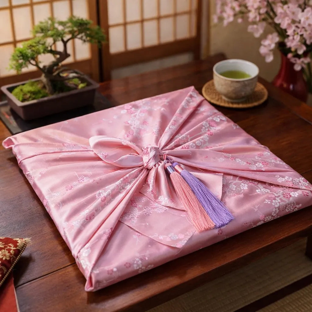 Furoshiki Rose Cerisier Jacquard Unique