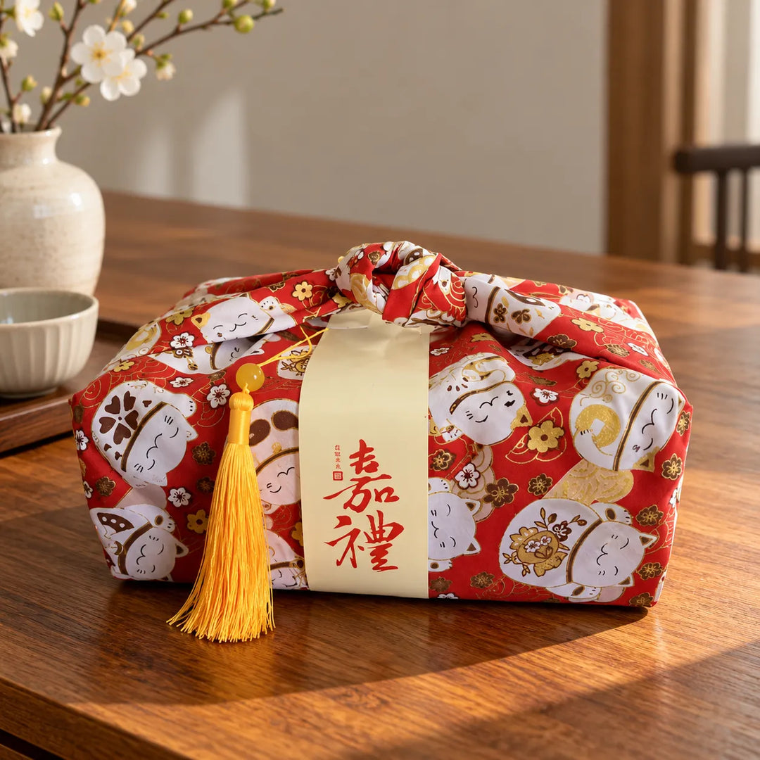 Furoshiki chat porte-bonheur Rouge