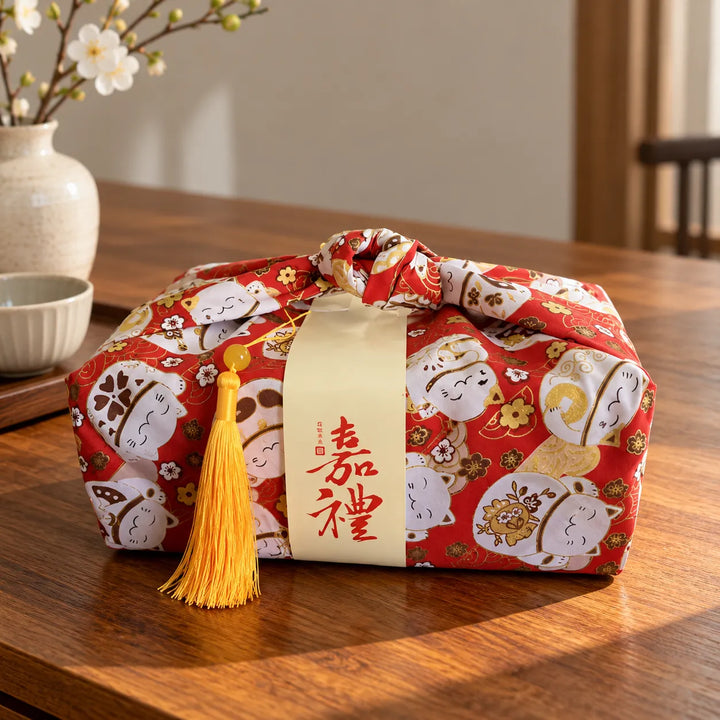 Furoshiki chat porte-bonheur Rouge