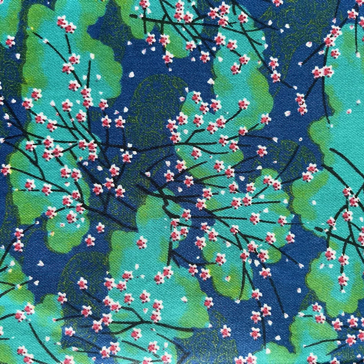Furoshiki japonais fleurs de sakura Bleu