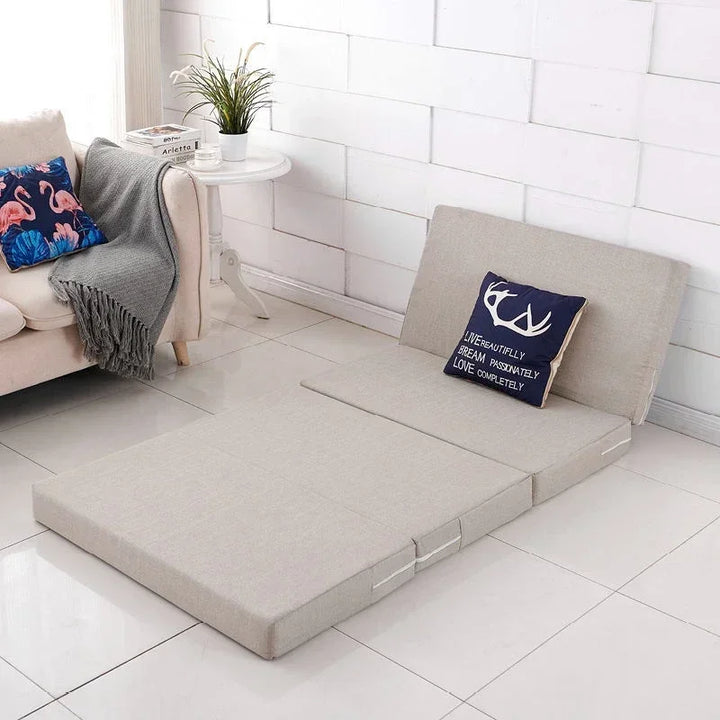 Futon Pliant Gris Clair