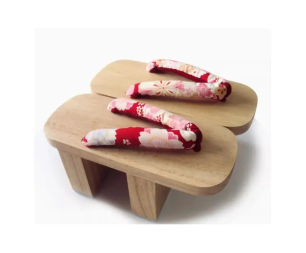 Geta Japonais Fleuri  à Talon Haut Confort