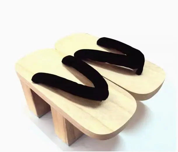 Geta Japonais à Talon Haut Marron