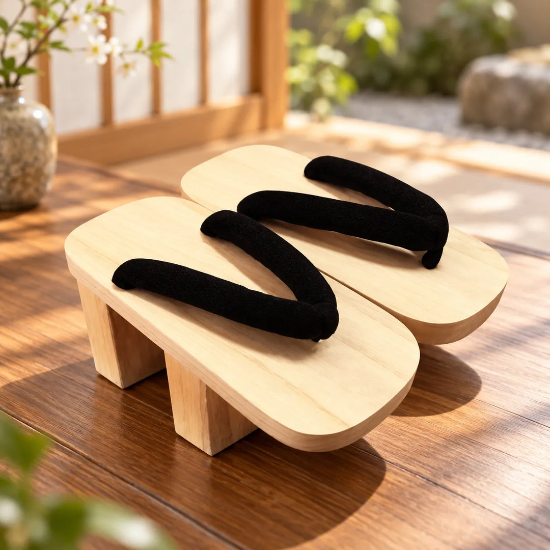 Geta Japonais à Talon Haut Unique
