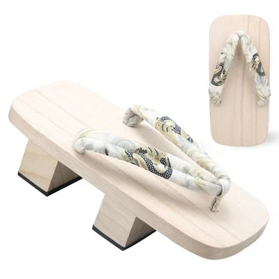 Geta Japonaise Estivale à Motif Blanc