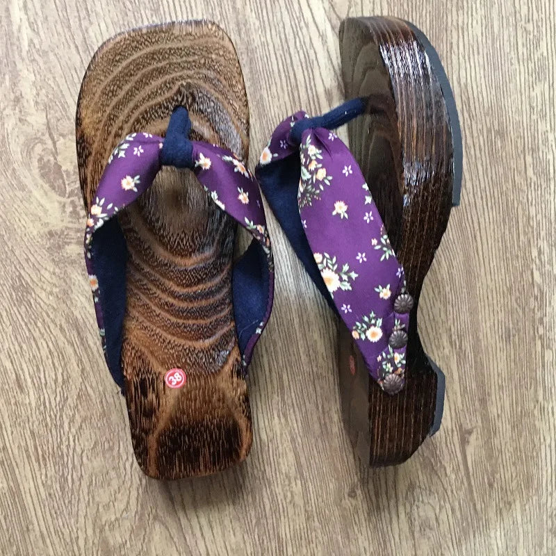 Geta Japonaise à Motif Floral Confortable