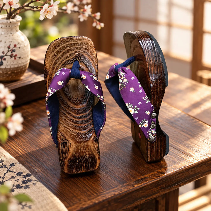 Geta Japonaise à Motif Floral Originale