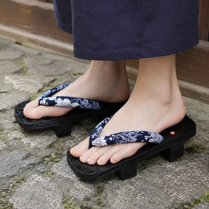 Geta Japonaise Noir et Bleu Unique