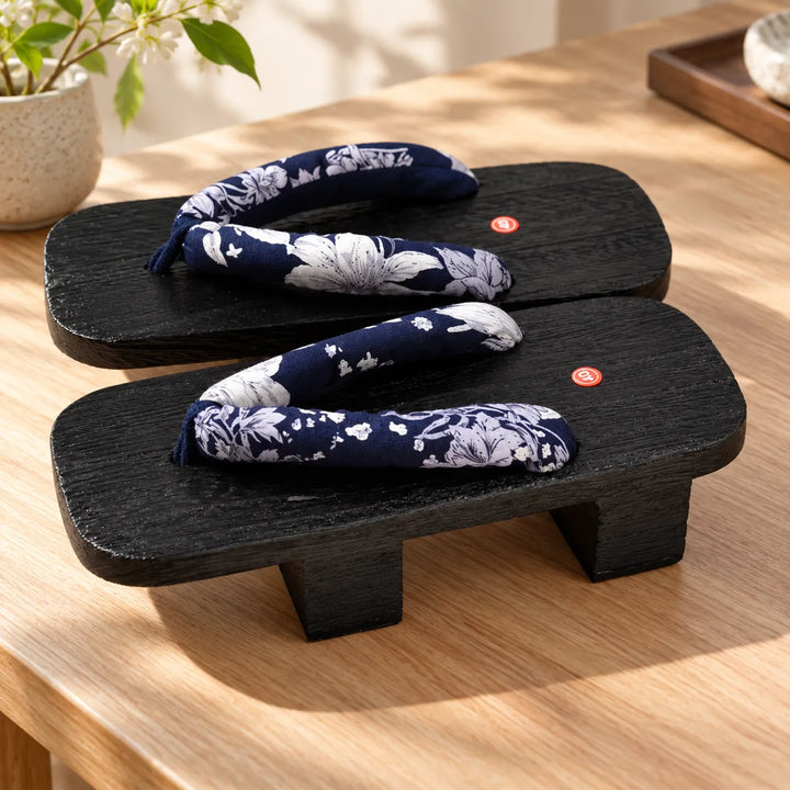 Geta Japonaise Noir et Bleu Unique