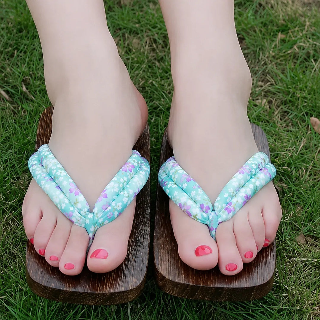 Geta Japonaise Originale Fleurie