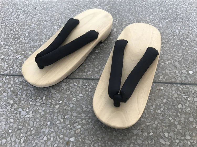 Geta Japonaise Plate Épurée noir
