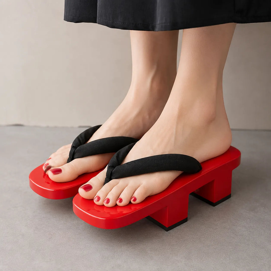 Geta Japonaise Rouge Solide
