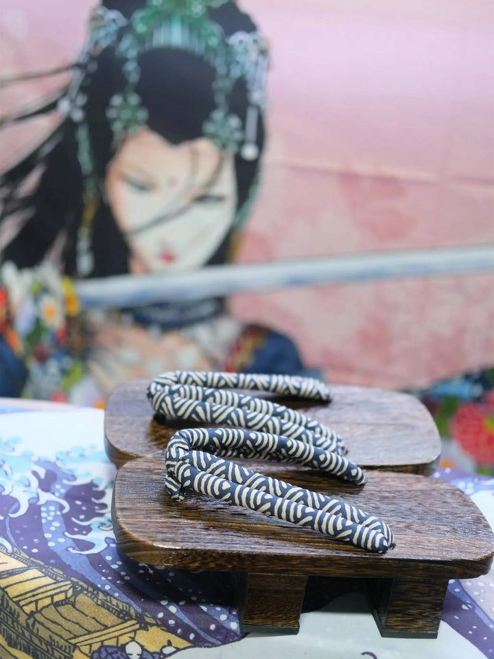 Geta Japonaise Vagues Bleu Confortable