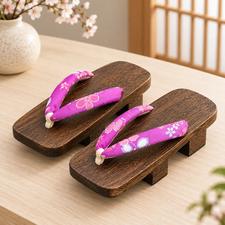 Geta Japonaise Violet Floral Belle