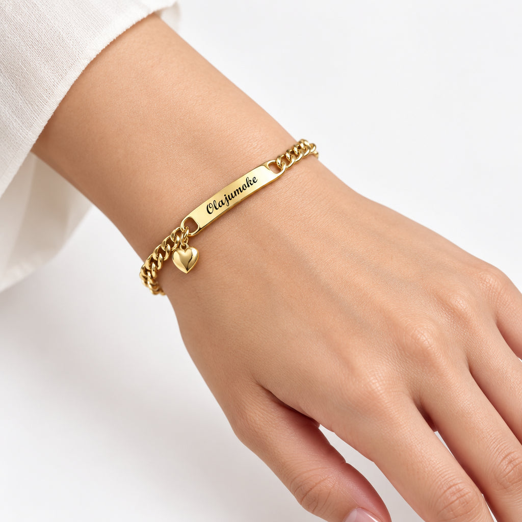 Gourmette Japonaise Personnalisée avec Charm Coeur unique