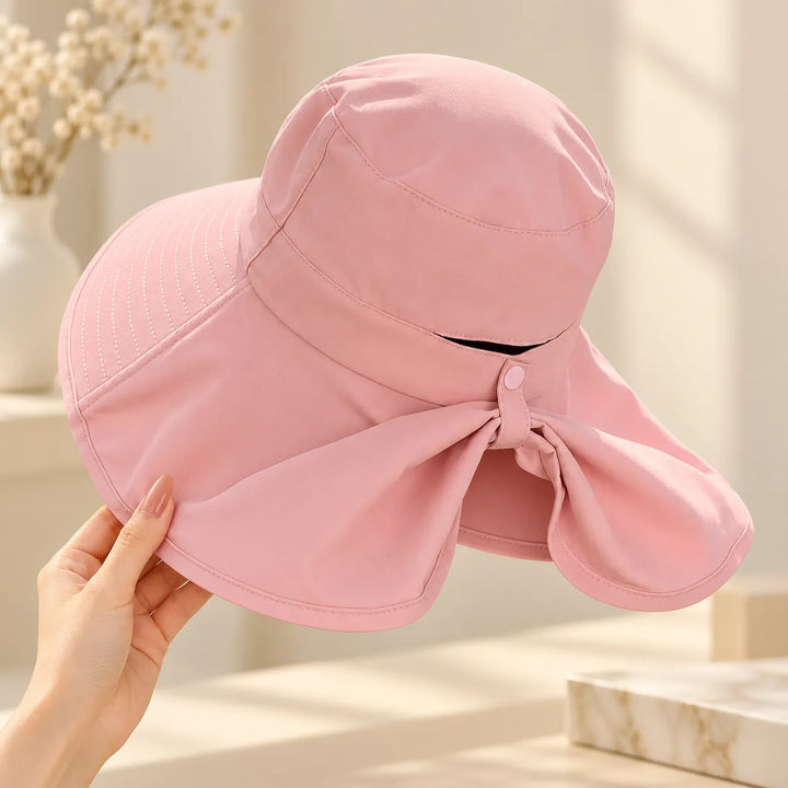 Grand Chapeau à Couvre-Nuque Rose