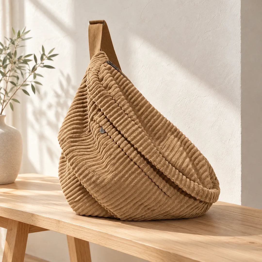 Grand Sac Banane Japonais en Velours Côtelé