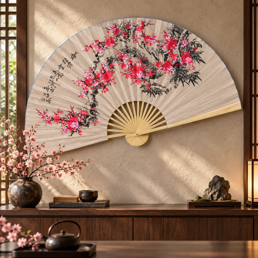 Grand éventail mural japonais Beau