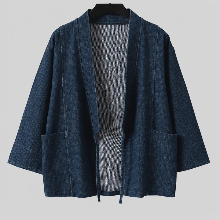 Grande Veste Kimono Homme Japonais en Denim Unique